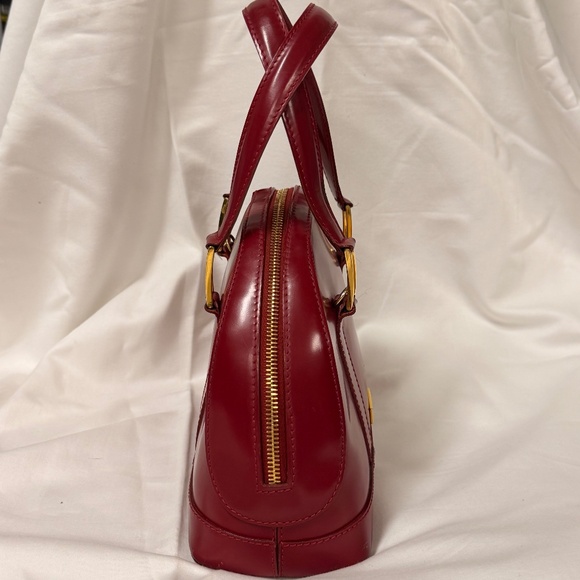 Moschino Redwall Bordeaux Red Wine Patent Leather Top Handle Bag - Picture 3 of 15